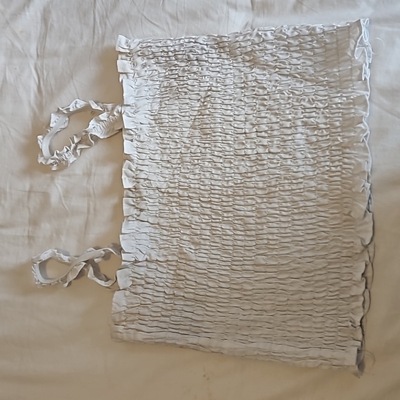 🩴White Spaghetti Stap Crop Top Size L - Picture 1 of 6